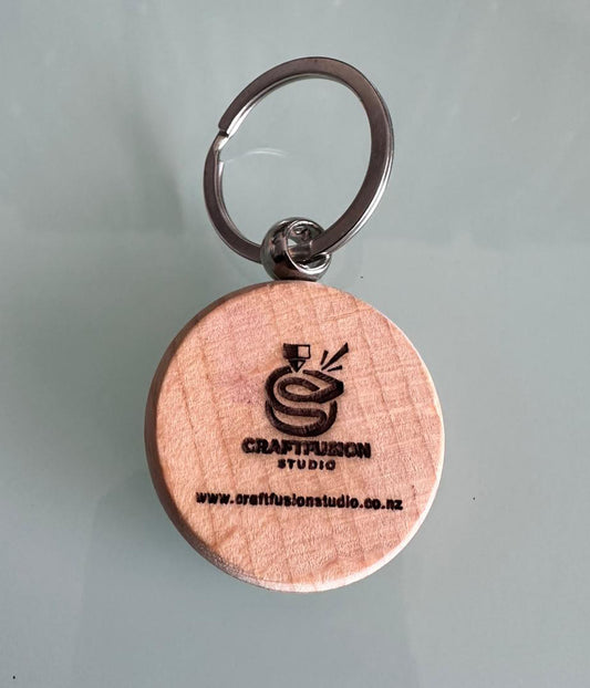 Round Wooden Keychain